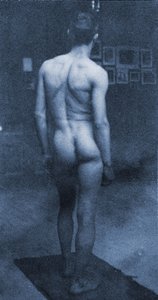 Nakenportrett av Samuel Murray i Eakins studio, 1890 (cyanotype)